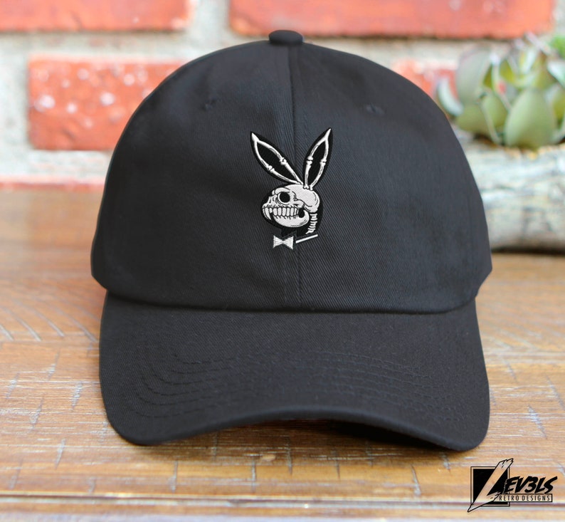 DEADBOY BUNNY Dad Hat Embroidered Baseball Cap Adjustable Buckle Player Life Skull and Bones