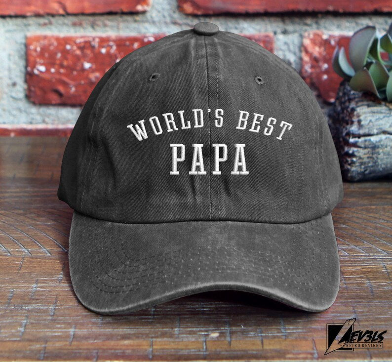 Worlds Best Papa Embroidered Baseball Unisex Cap Low Profile Dad Hat