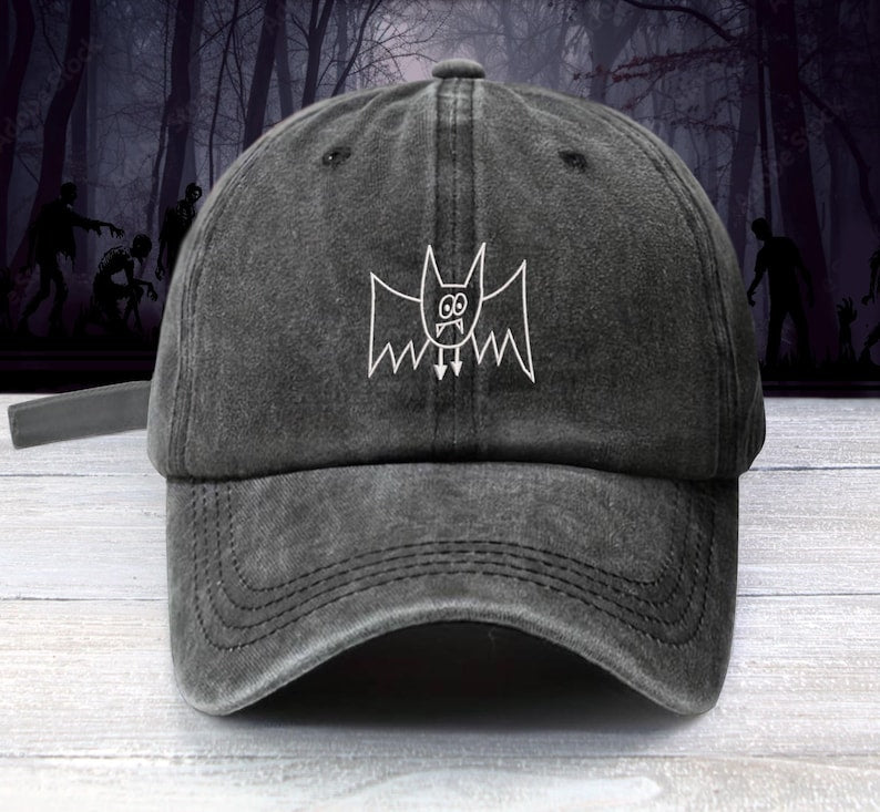 Embroidered Bat Baseball Cap: Unisex Halloween Vampire Hat