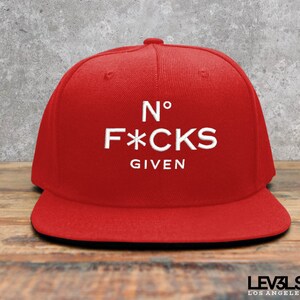 Embroidered Snapback Cap: No F*cks Given, Hip Hop Style