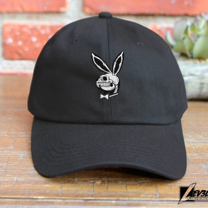 DEADBOY BUNNY Dad Hat Embroidered Baseball Cap Adjustable Buckle Player Life Skull and Bones