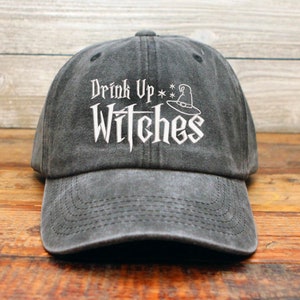 Drink Up Witches Embroidered Baseball Cap Adjustable Buckle Everyday Is Halloween Fall Season