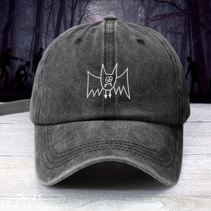Embroidered Bat Baseball Cap: Unisex Halloween Vampire Hat