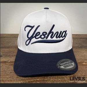YESHUA Script Embroidered Snapback Baseball Cap | Jesus Name | Christian Cross