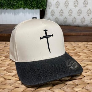 3 Nails Cross 2 Tone Embroidered Snapback Baseball Cap | Christian Cross | Jesus Saves