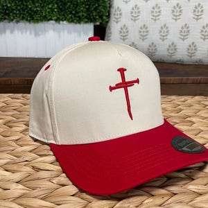 3 Nails Cross 2 Tone Embroidered Snapback Baseball Cap | Christian Cross | Jesus Saves