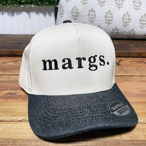 MARGS 2 Tone Embroidered Snapback Baseball Cap | Happy Hour Drinking Club Vacation