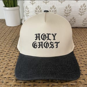 HOLY GHOST 2 Tone Embroidered Snapback Baseball Cap | Christian Cross | Old English
