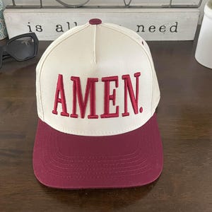 Amen 2 Tone Embroidered Snapback Baseball Christian Baseball Cap | Faith-Inspired Gift