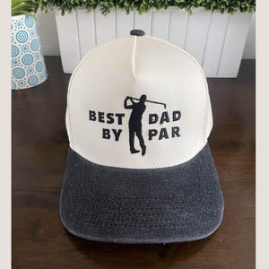 Best Dad by Par Golf Hat – 2-Tone SnapBack Cap – Funny Golf Gift for Dad