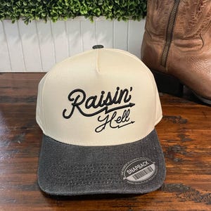 Raisin' Hell Embroidered Denim Snapback: Country Girl Style
