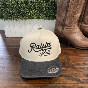 Raisin' Hell Embroidered Denim Snapback: Country Girl Style