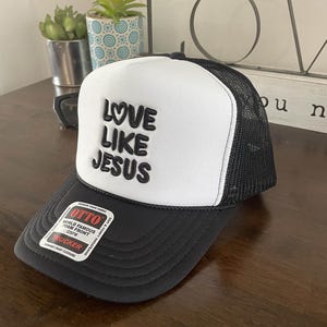 Love Like Jesus 2 Tone Embroidered Mesh Trucker Cap Christian Baseball Cap | Faith-Inspired Gift