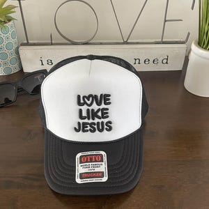 Love Like Jesus 2 Tone Embroidered Mesh Trucker Cap Christian Baseball Cap | Faith-Inspired Gift