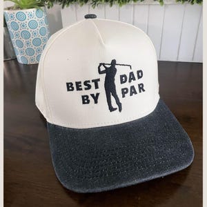 Best Dad by Par Golf Hat – 2-Tone SnapBack Cap – Funny Golf Gift for Dad