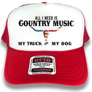 Country Music Trucker Hat: Patriotic Bull Skull Western Cap