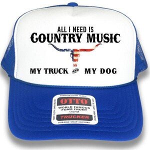 Country Music Trucker Hat: Patriotic Bull Skull Western Cap