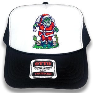 Zombie Santa Otto Brand Trucker Hat – Horror Christmas Cap | Scary Christmas