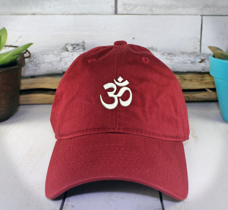 Om Symbol Dad Hat Embroidered Ohm Mind Body Spirit
