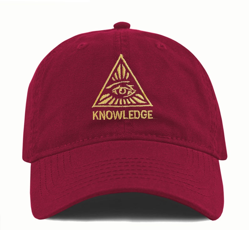 Knowledge All Seeing Eye Dad Hat Embroidered Unisex Retro Style Illuminati Secret Society