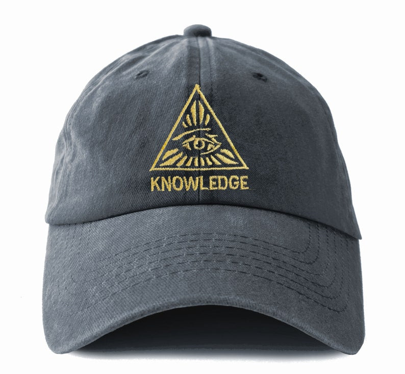 Knowledge All Seeing Eye Dad Hat Embroidered Unisex Retro Style Illuminati Secret Society