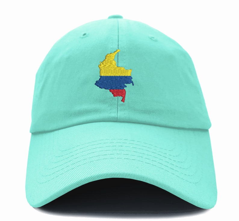 Colombia Map Dad Hat Embroidered I Love South America Viva Colombia