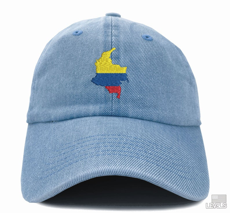 Colombia Map Dad Hat Embroidered I Love South America Viva Colombia