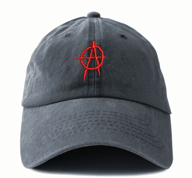 Anarchy Dad Hat Embroidered Baseball Cap Adjustable Buckle Baseball