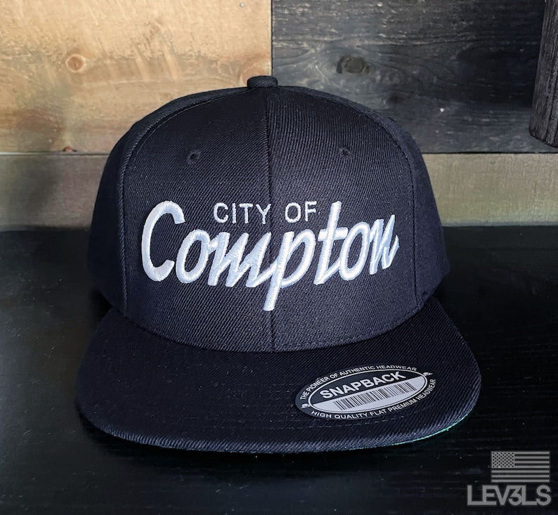 Compton Embroidered Snapback Cap: Retro Hip Hop Style