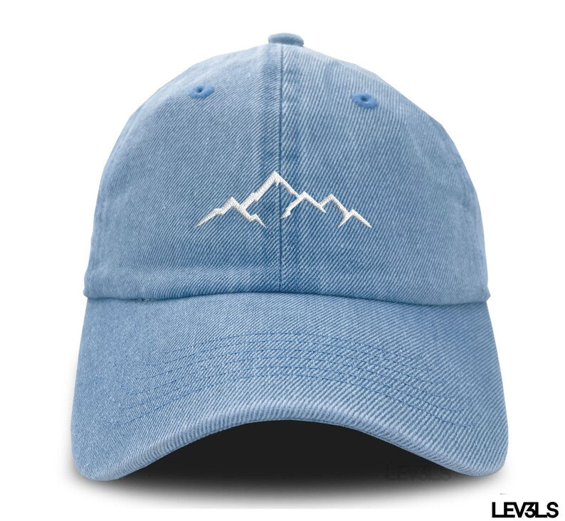 Embroidered Mountain Dad Hat: Retro Cotton Cap