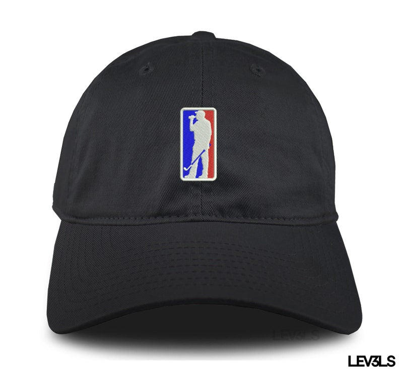 Embroidered Golf Dad Hat: Beer Drinking Golfer, Adjustable Cap