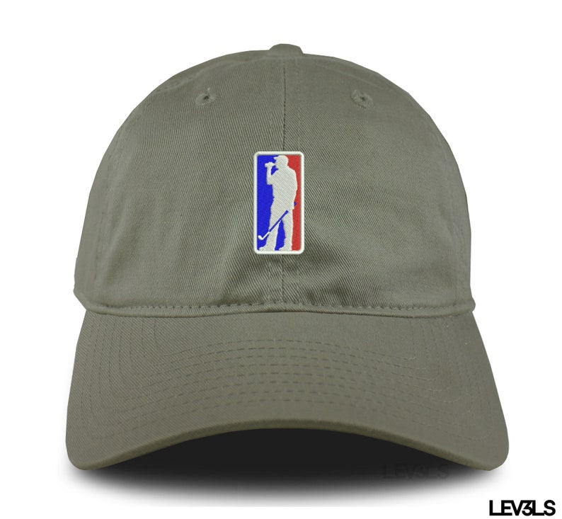 Embroidered Golf Dad Hat: Beer Drinking Golfer, Adjustable Cap