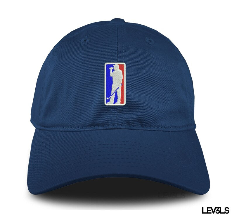 Embroidered Golf Dad Hat: Beer Drinking Golfer, Adjustable Cap