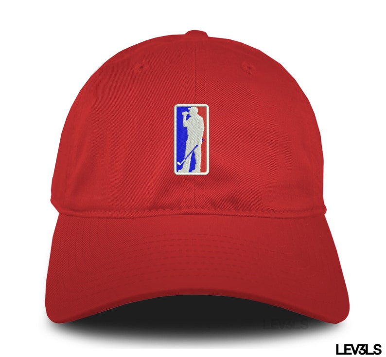 Embroidered Golf Dad Hat: Beer Drinking Golfer, Adjustable Cap