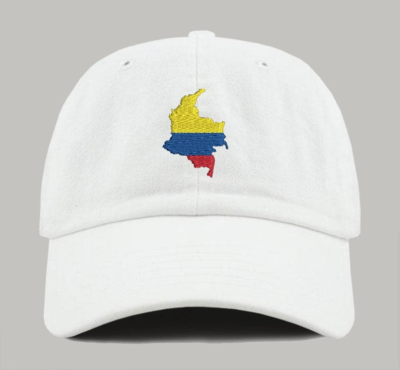 Colombia Map Dad Hat Embroidered I Love South America Viva Colombia