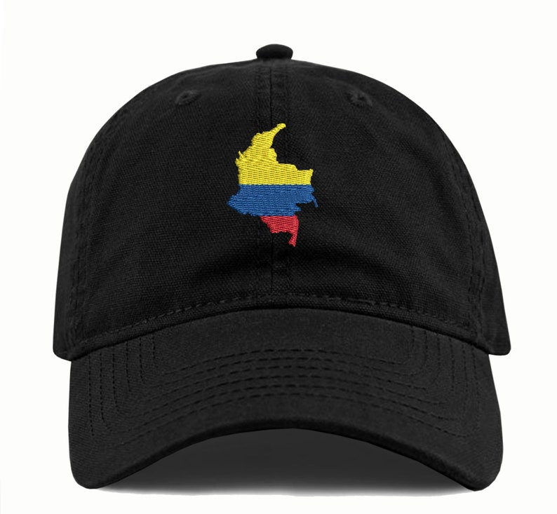 Colombia Map Dad Hat Embroidered I Love South America Viva Colombia