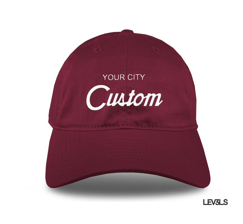 Custom Embroidered City Baseball Cap: Retro Style Dad Hat