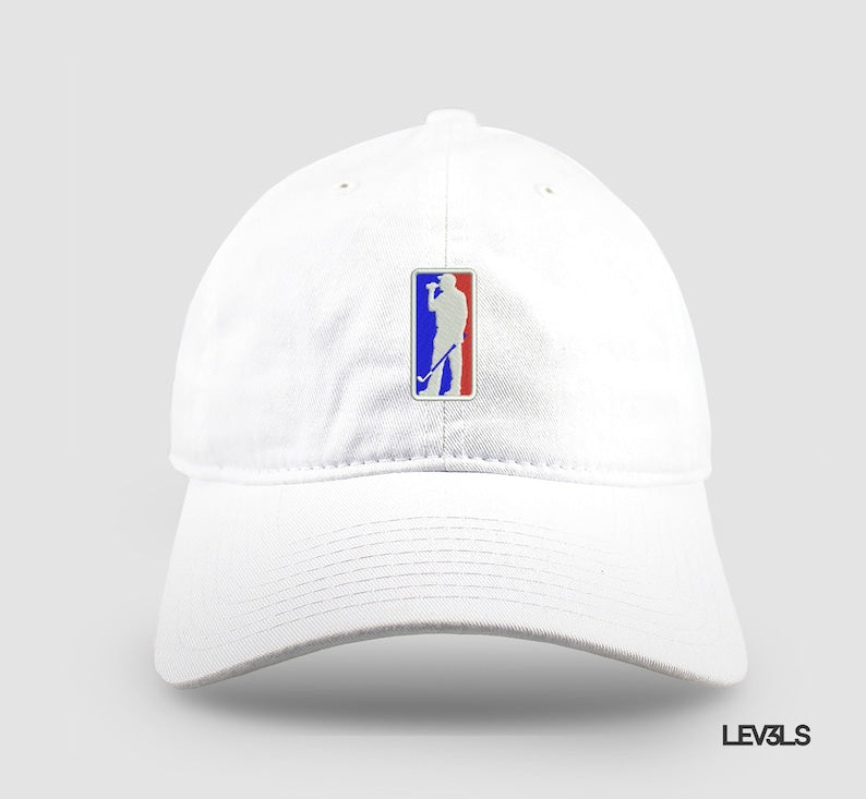 Embroidered Golf Dad Hat: Beer Drinking Golfer, Adjustable Cap