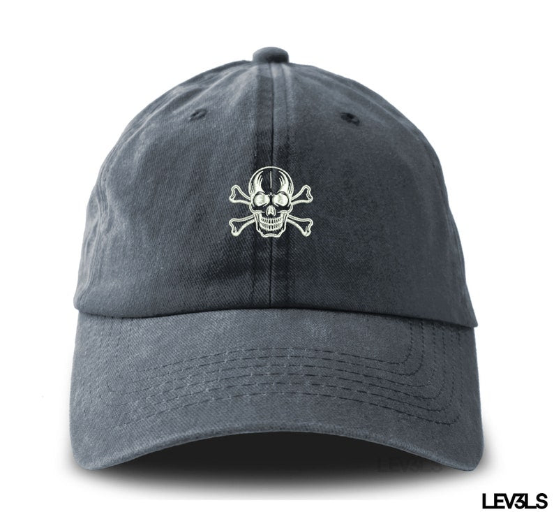 Skull and Bones Dad Hat Embroidered Astronaut Chillin' Unisex Retro Style Cap Secret Society