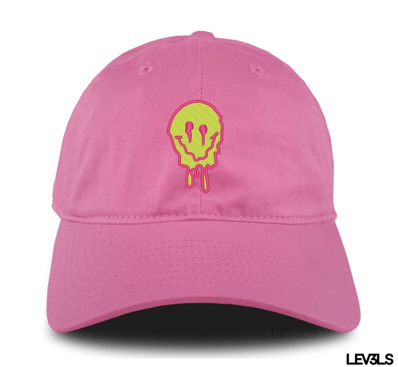 Melting Happy Face Dad Hat Embroidered Baseball Unisex Cap