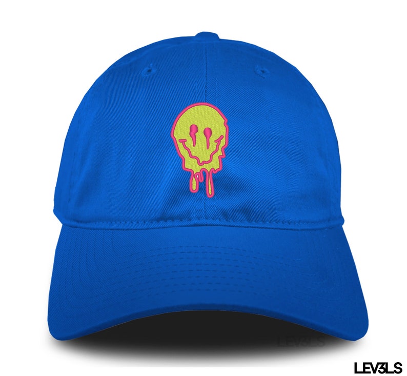 Melting Happy Face Dad Hat Embroidered Baseball Unisex Cap