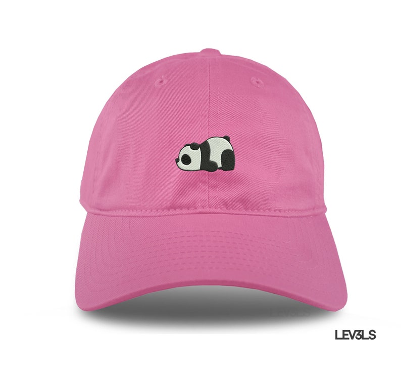 Embroidered Tired Panda Dad Hat: Unisex Cotton Baseball Cap