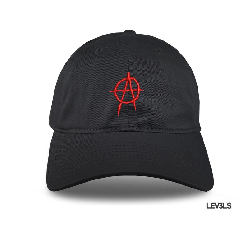 Anarchy Dad Hat Embroidered Baseball Cap Adjustable Buckle Baseball