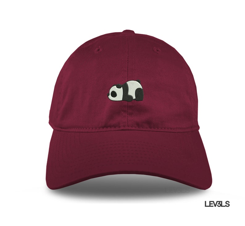 Embroidered Tired Panda Dad Hat: Unisex Cotton Baseball Cap
