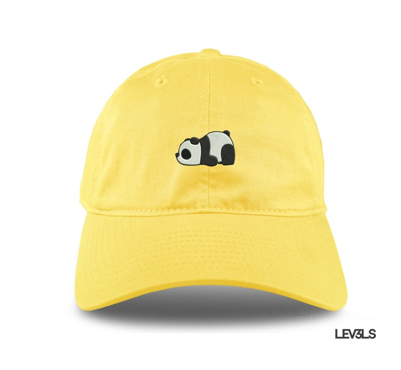 Embroidered Tired Panda Dad Hat: Unisex Cotton Baseball Cap