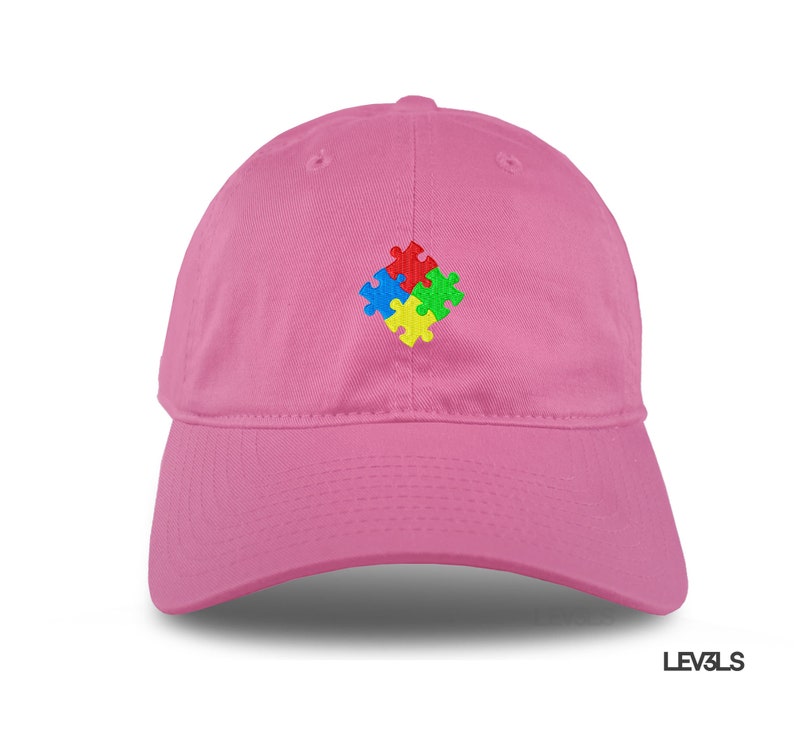 Autism Puzzle Dad Hat Embroidered Baseball Cap Adjustable Buckle Autism Awareness
