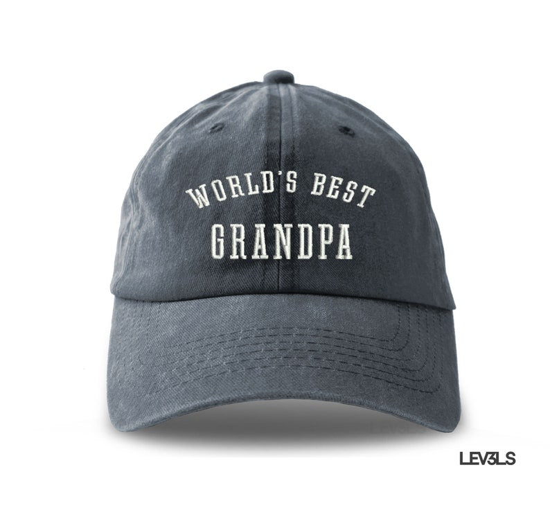 Worlds Grandpa Embroidered Baseball Unisex Cap Low Profile Dad Hat