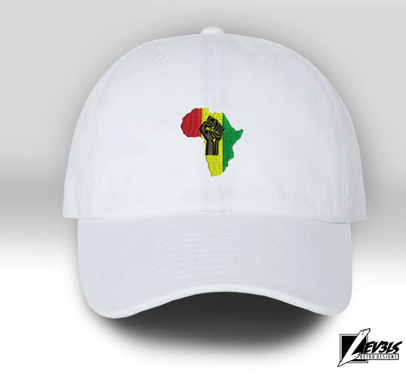 AFRICA MAP Low Profile Embroidered Baseball Cap Adjustable Buckle Black Power AKA Dad Hat