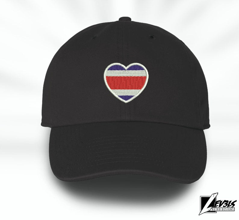 Costa Rica Love Embroidered Baseball Unisex Cap Flag Heart Tico Love