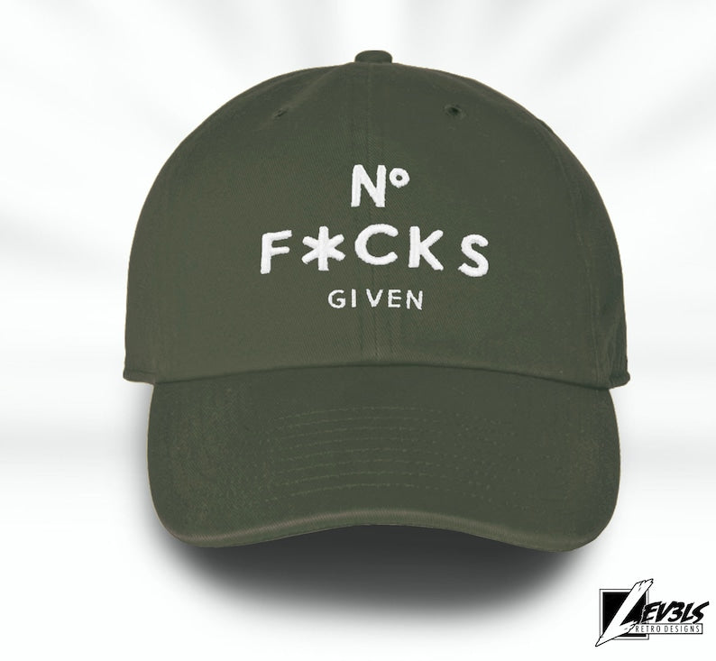 No F*cks Given Embroidered Cotton Dad Hat